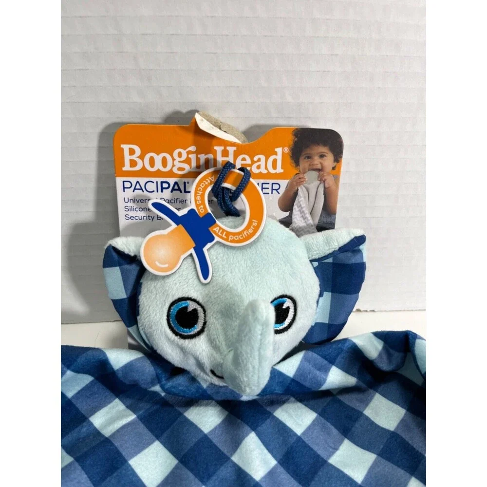 Boogin Head New W/tags Baby Elephant Lovey Blue Green - 11.5